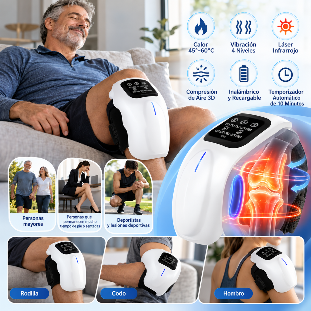 Masajeador Inteligente de Rodilla 3 en 1